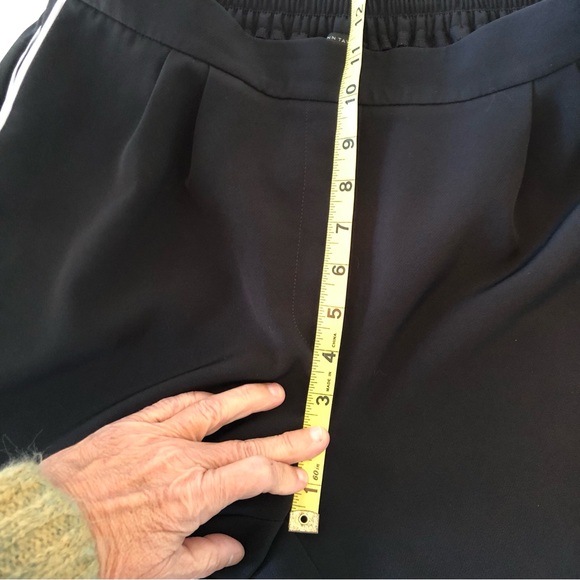 Ann Taylor Factory Petite Women’s 12P Black Pull On Track Pants w/ White Stripe - Picture 9 of 13